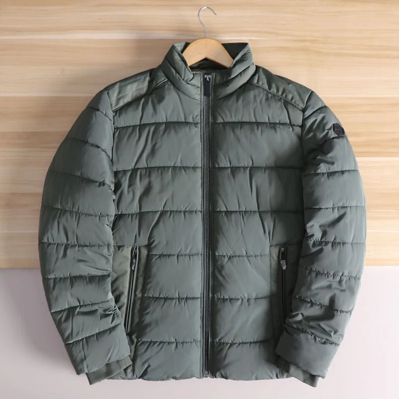 Jaet de algodón Thiened para hombres cuello alto viajero a prueba de viento Otoño Invierno Faion Ci Sle Stand Fit calidez urbana