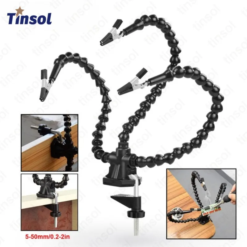 TINSOL Soldering Station Helping Hand Flexible Arms Third Hand Soldering Tool for Electronic Repair Model Aircraft PCB Soldering