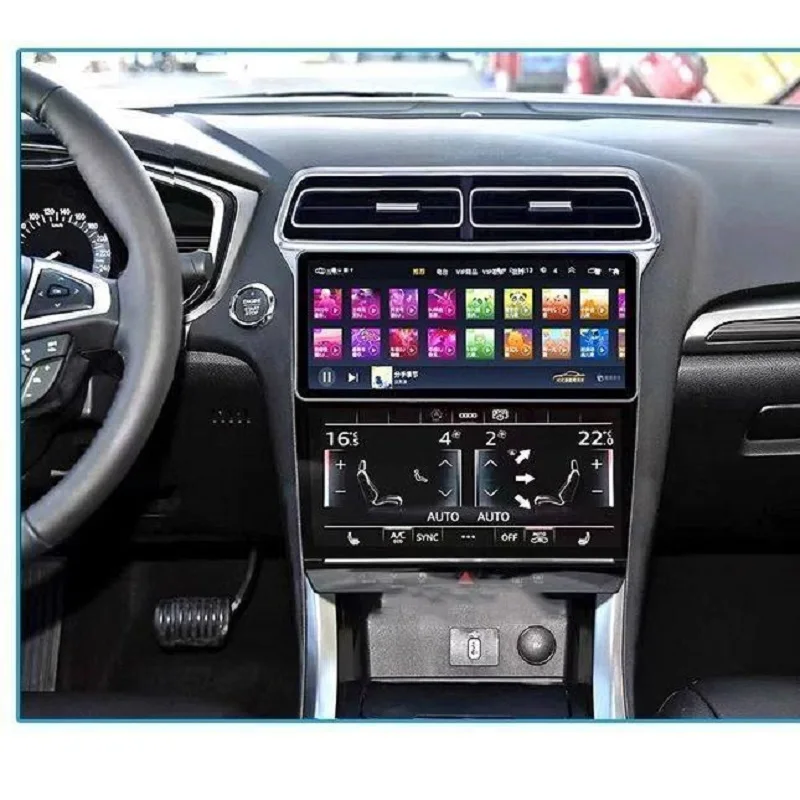 Android 14 Touch Screen +9'' AC Screen Dashboard for Ford Mondeo 2013-2019 Car Radio Multimedia Wireless CarPlay Player Stereo