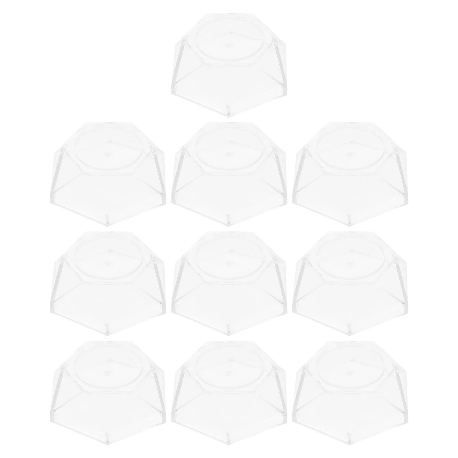 

10Pcs Rock Display Stand Acrylic Crystal Ball Holder with Hexagon Base for Spheres Minerals Stable Showcase Display Stand Size M