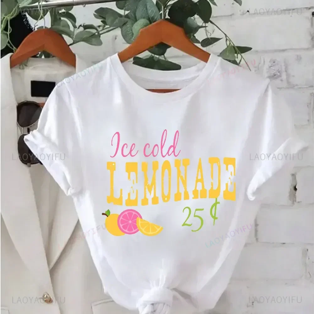 الصيف Limoncello الجرافيك الأعلى الليمون إلكتروني طباعة تي شيرت قصير الأكمام خمر الفاكهة طاقم الرقبة عارضة القطن المحملة المرأة الشارع الشهير #3