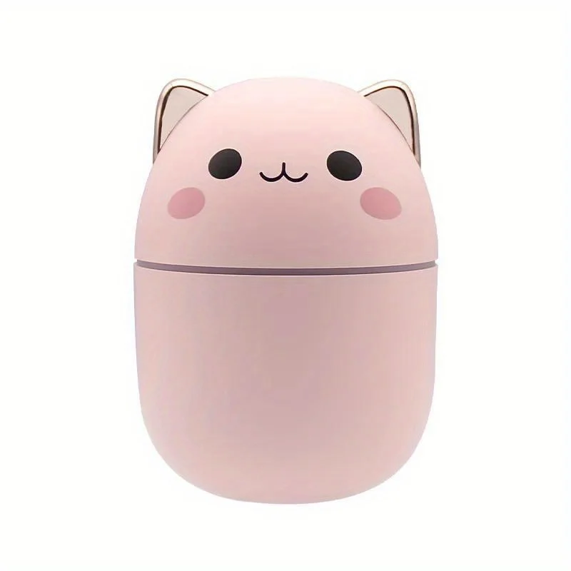 Мини-увлажнитель воздуха в форме милого кота для гостиной, перезаряжаемый через USB со встроенной литиевой батареей, изготовлен из прочного АБС-пластика, Essen
