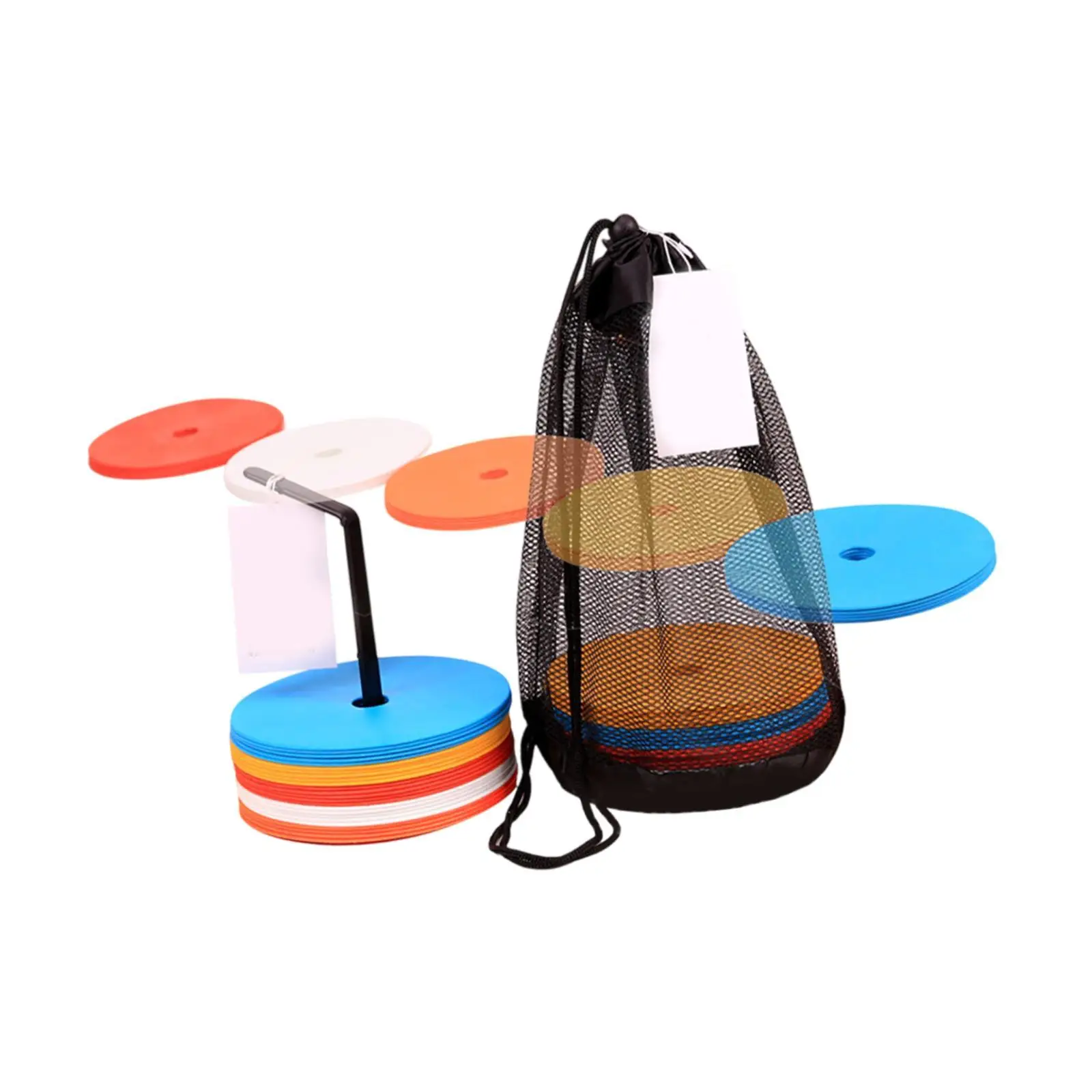 

Soccer Disc Cones Multicolor Set Sports Flat Cones Agility Training Equipment for Football Drills Practice