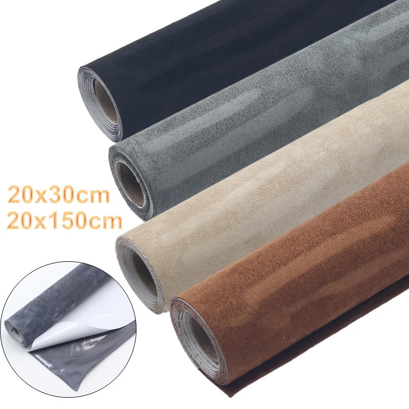 Self Adhesive Suede Leather Fabric for Jewelry Box Craft Car Interior Styling Decal Craft Decor Self-adhesive Film Black Brown