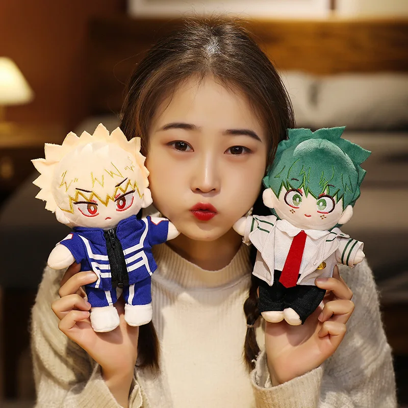 1pc 20cm New My Hero Academia Peluche Toys Stuffed Soft Anime Midoriya Izuku Bakugou Katsuki Todoroki Shoto Dolls Kids Gifts