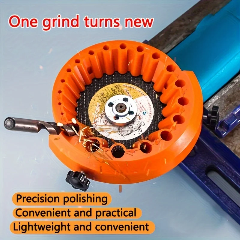 Drill Bit Sharpener Tool, 2-13mm Portable Grinding Polishing Tool Attachment for Twist Drill Sharpening Angle Grinder Accessory