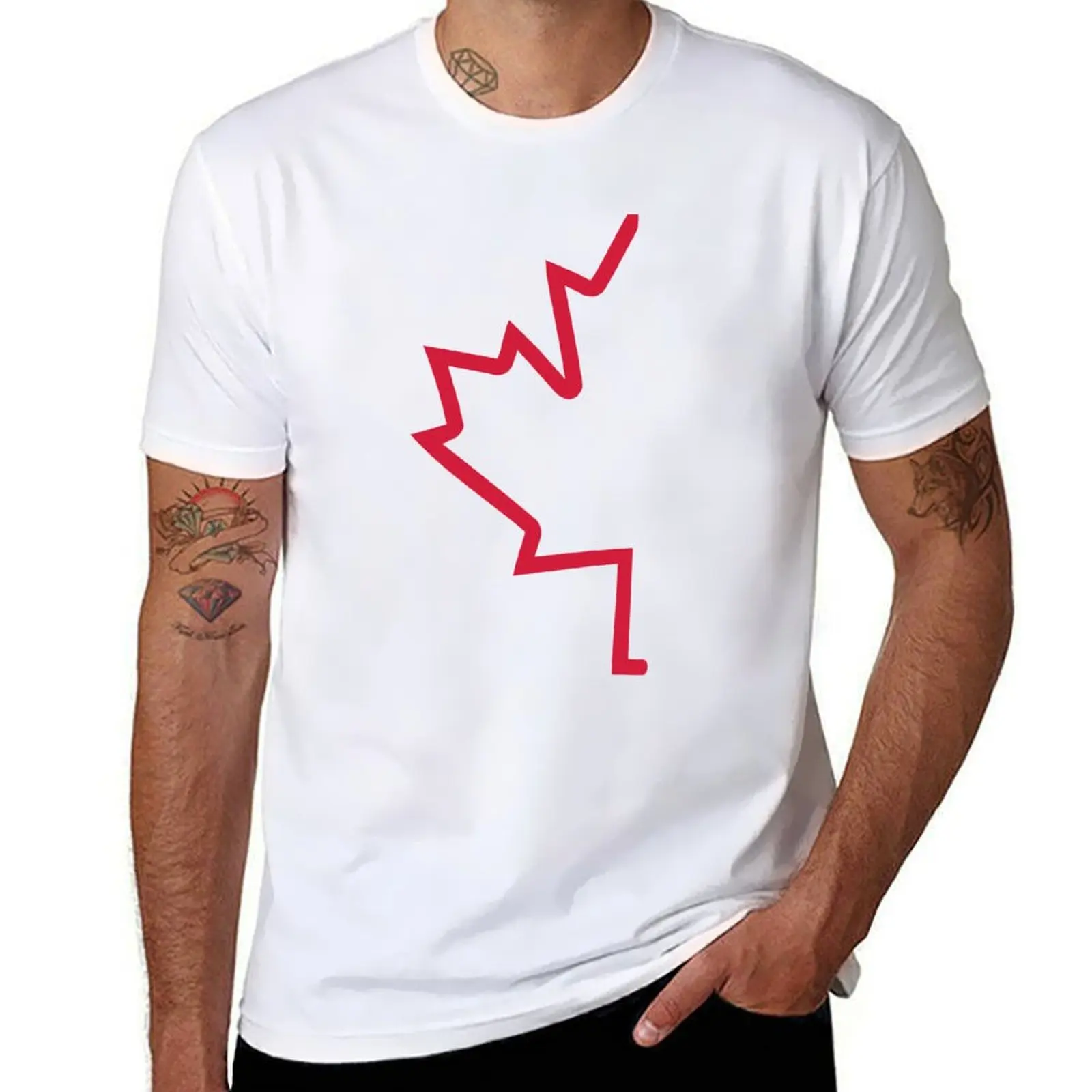 

Red half maple leaf T-Shirt t shirts for man graphic tees mens graphic t shirts essential t shirt T-Shirt