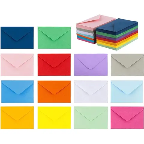 Bilashmart (10 Pieces/Lot) Color Retro Bronzing Mini Envelopes Iridescent Paper Love Letter Invitation Envelope
