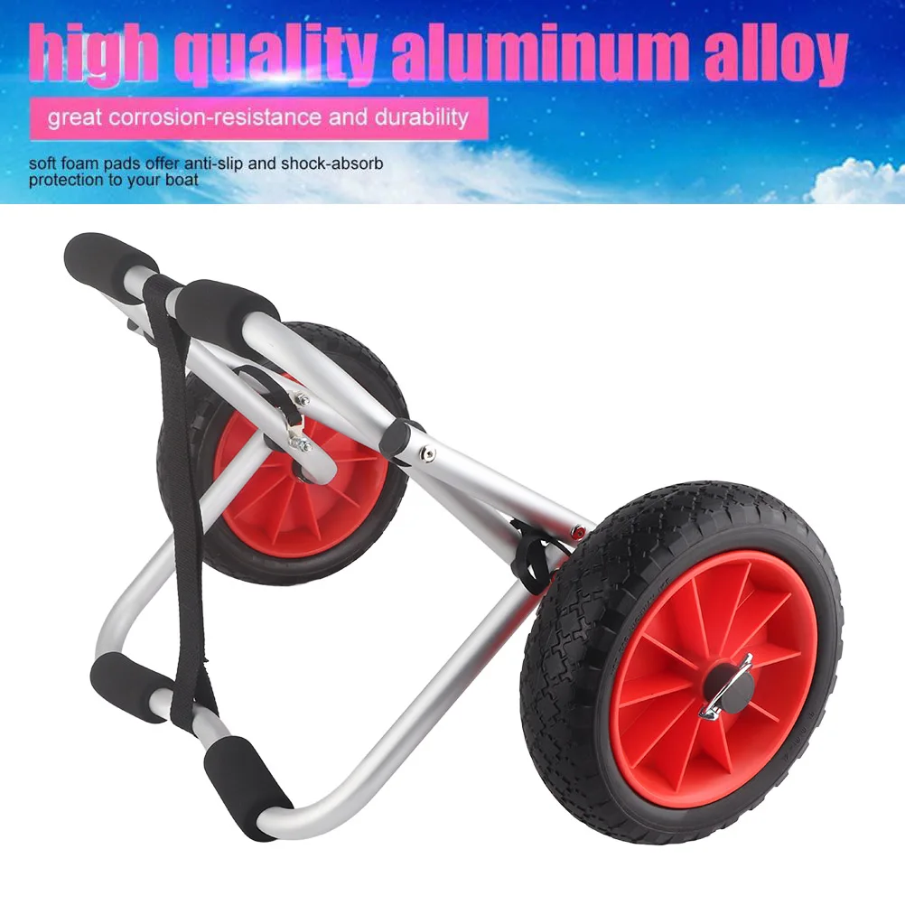 

Boat Transport Cart Foldable Portable Kayak Shipping Cart with Wheels and Strap 10 Inch Canoe Trailer Load Capacity Up to 70 kg