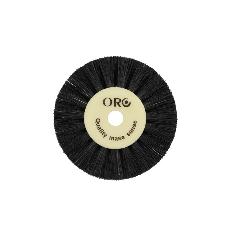 ORO 2C 54mm/65mm Plastic Hub Natural Black Bristle Hair Wheel Polishing Brush Dental Jewellery Rotary Cleaning scrub