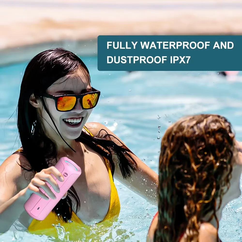 WISETIGER P3 Altoparlante Bluetooth portatile 30W Outdoor IPX7 Scatola audio wireless impermeabile Bass Boost BT5.3 Luce RGB Connessione TWS