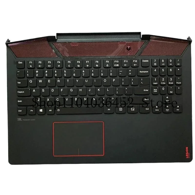 US English Backlit Keyboard with Shell C Cover Palmrest Upper Case and Touchpad for Lenovo Legion Y720-15IKB Laptop 5CB0N67272