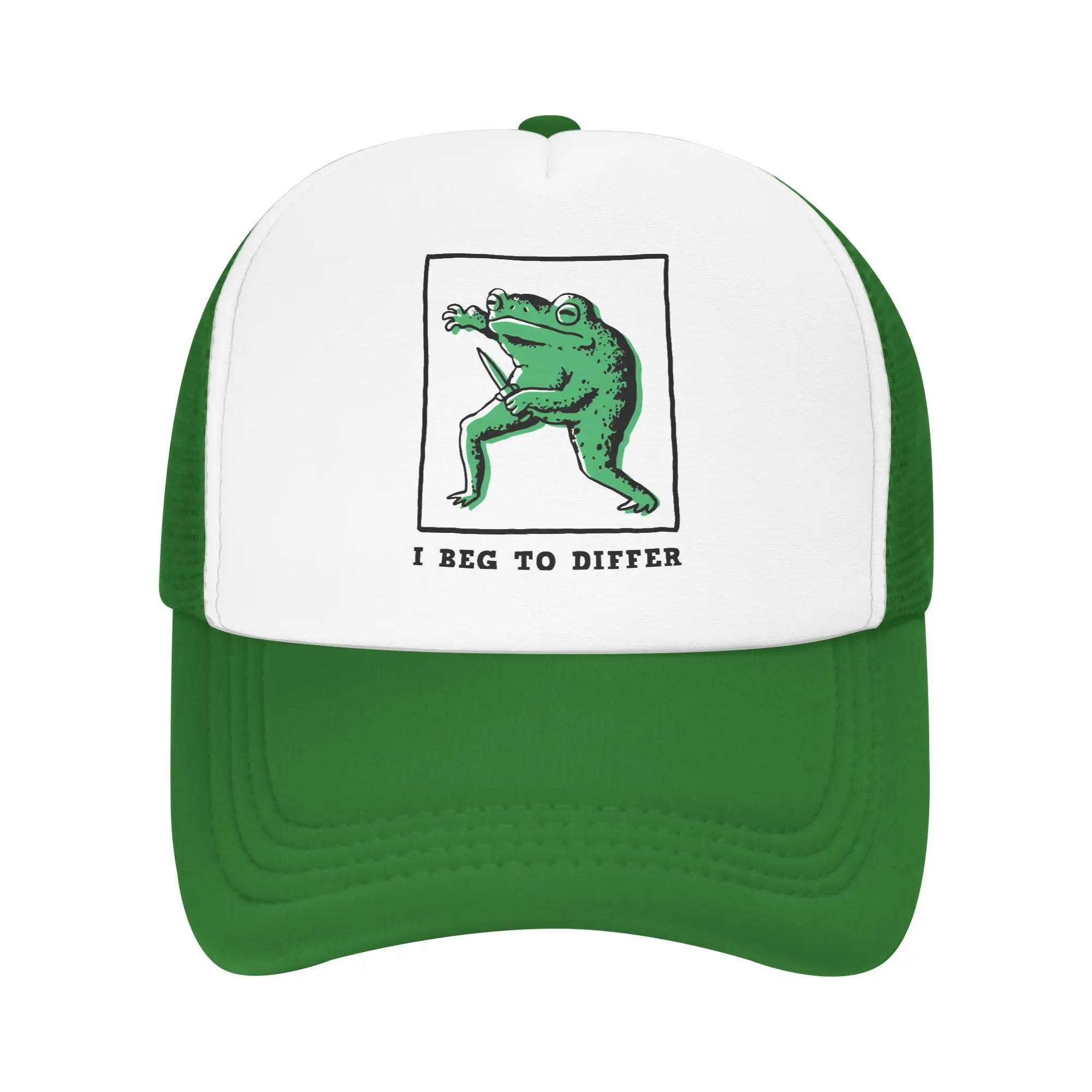 I beg to differ  Trucker Cap Adult Frog Self Care Dad Hat Trucker Hat Golf Hats Adjustable Snapback Caps Mesh Baseball Caps