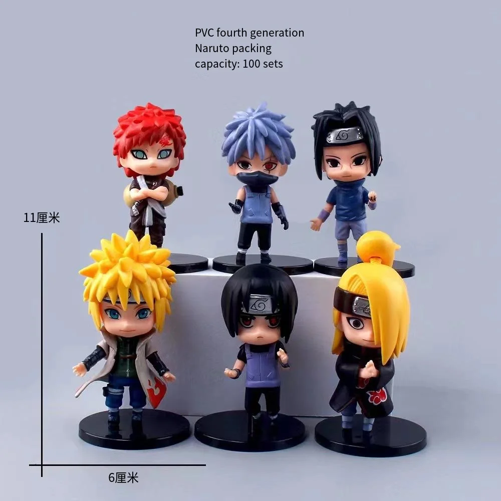 

6Pcs/Lot Anime NARUTO Namikaze Minato Uchiha Itachi Sasuke Model Figurine PVC Deidara Action Figure Desk Ornaments Toys Gifts