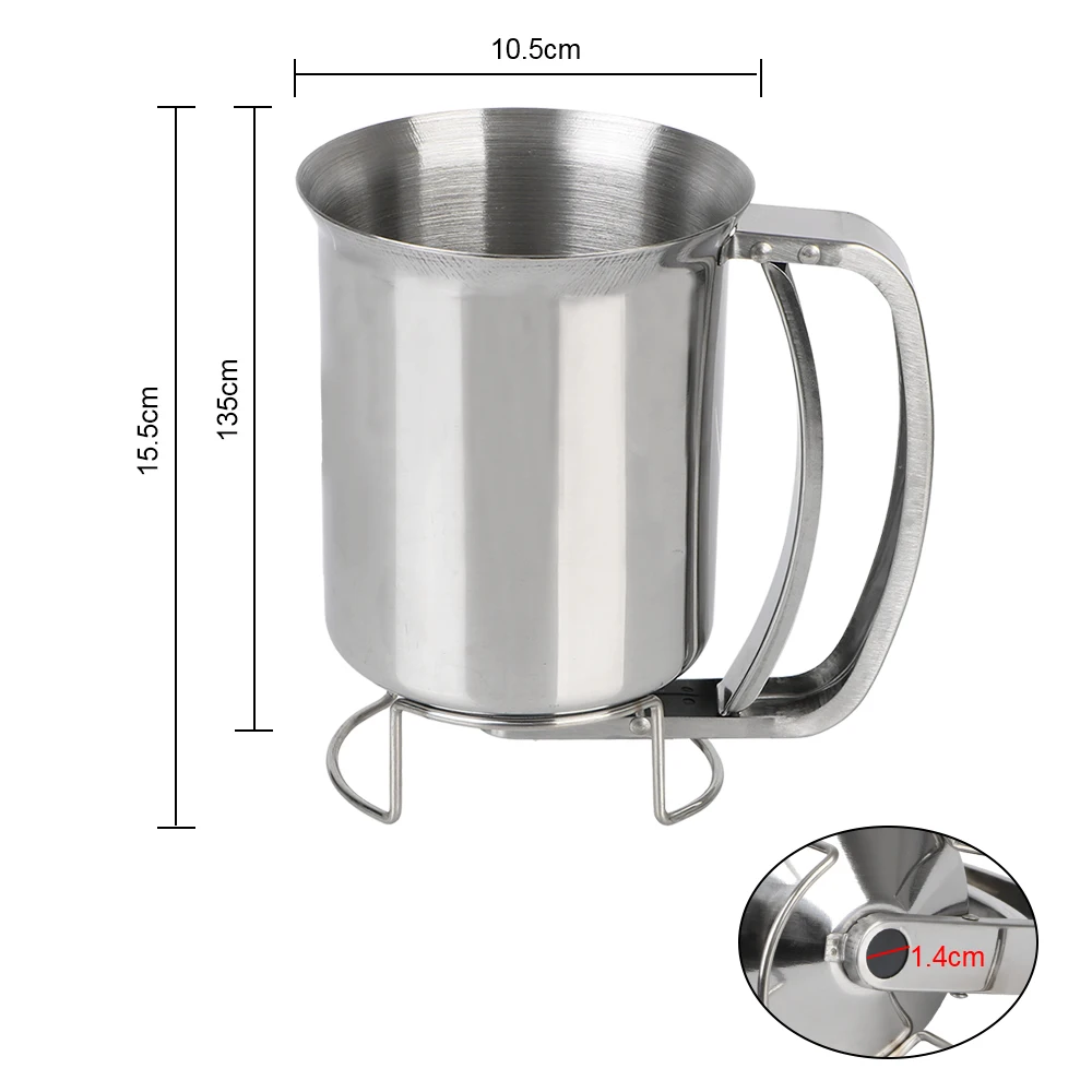 Kitchen Tool Cake Cupcake Dough Dispenser Funnels Piston Funnel With Support Batter Dispenser Baking Tools Stainless Steel