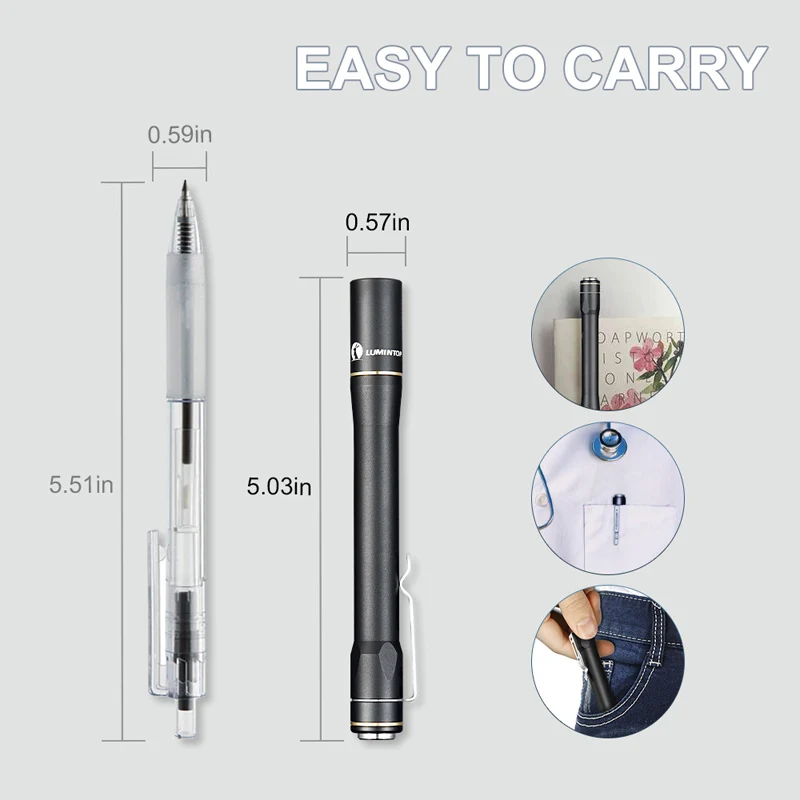 Pen light AAA Flashlight Lumintop IYP365 EDC flashlight Nichia High CRI LED IPX-8 Water Resistant 3 Modes slim pen 2AAA