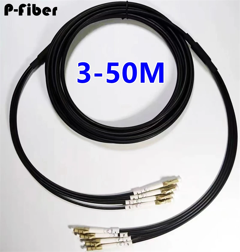 

4C TPU armored jumper 3m5m10m20m30m40m50m LC to FC SC ST multimode OM1 OM2 4 cores 5mm extension optical fiber patchcord outdoor