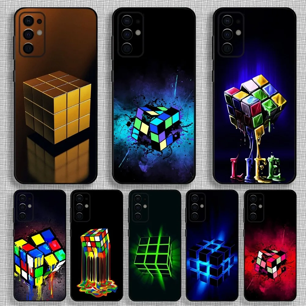 Cool Funny Rubiks Cube Phone Case For Samsung S24,S21,S22,S23,S30,Ultra,S20,Plus,Fe,Lite,Note,10,9,5G Black Soft Cover