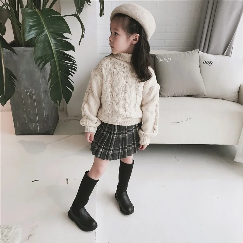 Mini Gray Girls Skirts Striped Kids Shool Sweet Girls Pleated Vestido Kids Clothes for 2 3 4 6 8 10 11 Year Old