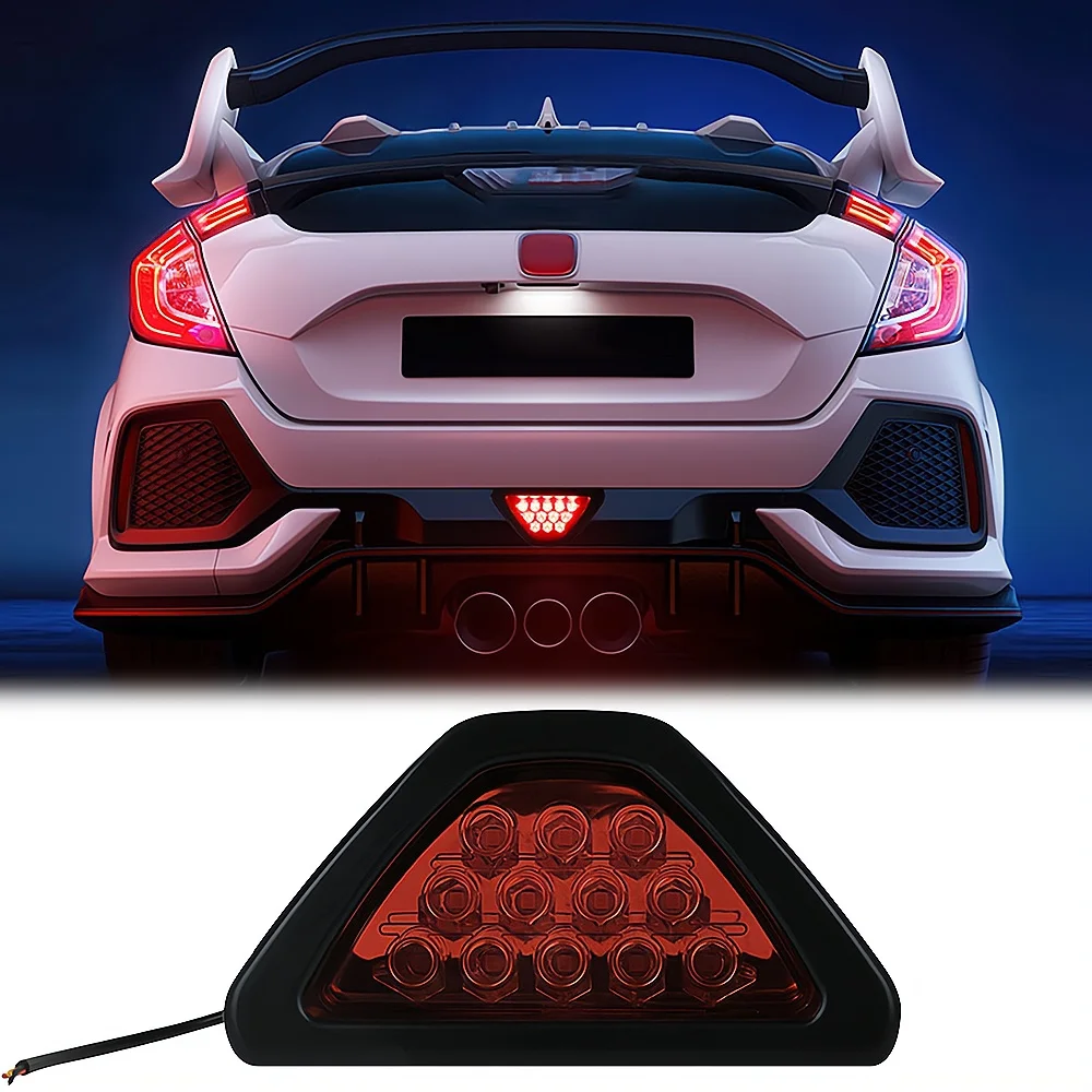 Car and Motorcycle 2835 12V LED Brake Strobe flash Warning Tail Pilot Light turn Signal Bright Rear Fog Lamp Triangle Red Led