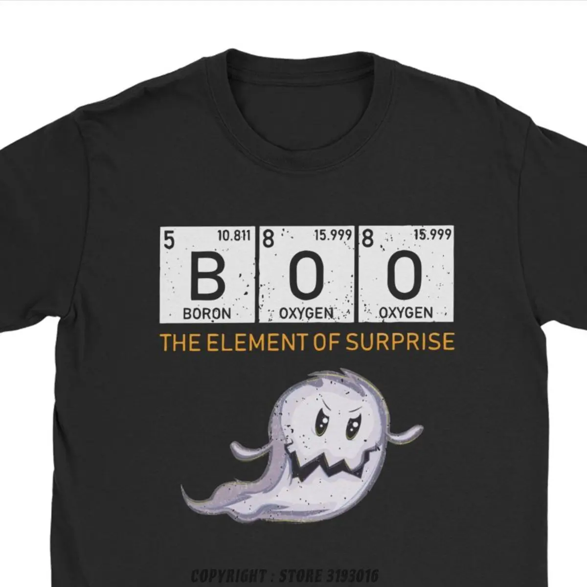 Printed Sweatshirt T Shirt Funny Halloween The Element Of Surprise Boo Men T Shirts Chemical Periodic Table Science Geek Tees