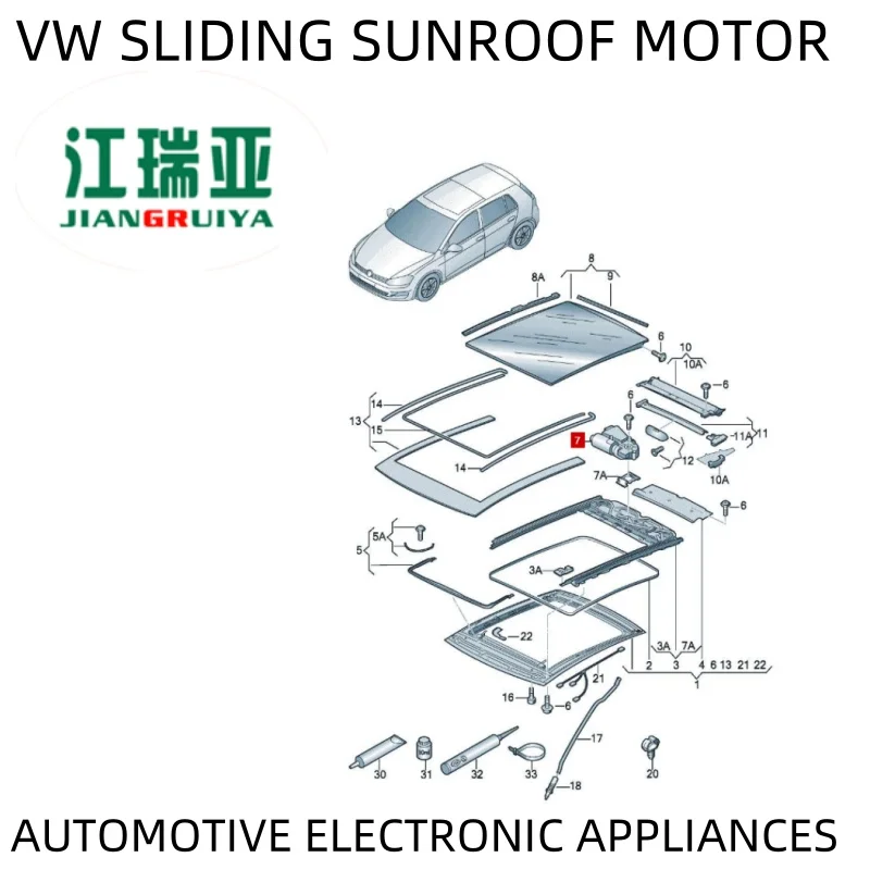 NEW V W Golf/R32/GTI/Rabbit sliding sunroof motor Golf 8V3959591 Audi-V A3/Sportback