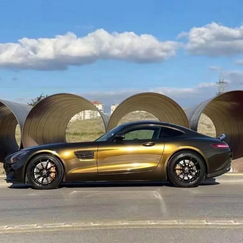

PET liner Ghost Midnight Gold Car Paint Wrap Color Shift Wrap Paint Protection Film For Cars