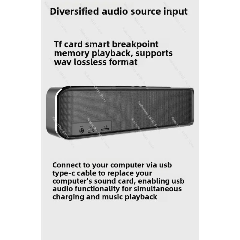 Outdoor Wireless Bluetooth Speaker Portable High Power Card Playing Soundbar Mini for Home Party Travel
