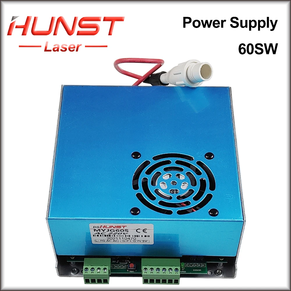 Imagem -05 - Hunst Myjg50 w 60w Co2 Laser Power Supply 110v 220v Gerador Laser para 4070w Gravura Máquina de Corte Tubo de Vidro