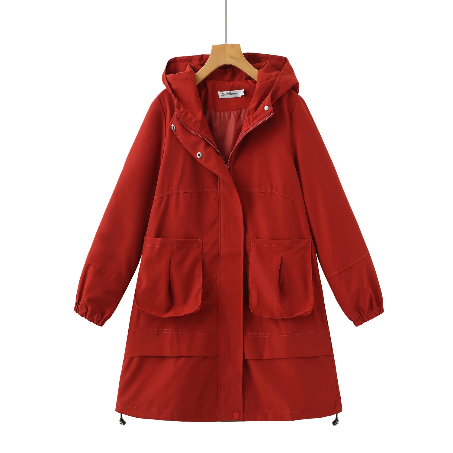 Płaszcze dla eleganckich kobiet Skórzany trencz z nadrukiem Litera D Suszenie Szaro-biały Odmładzający Prostota Nadruk Vintage Funkcjonalny