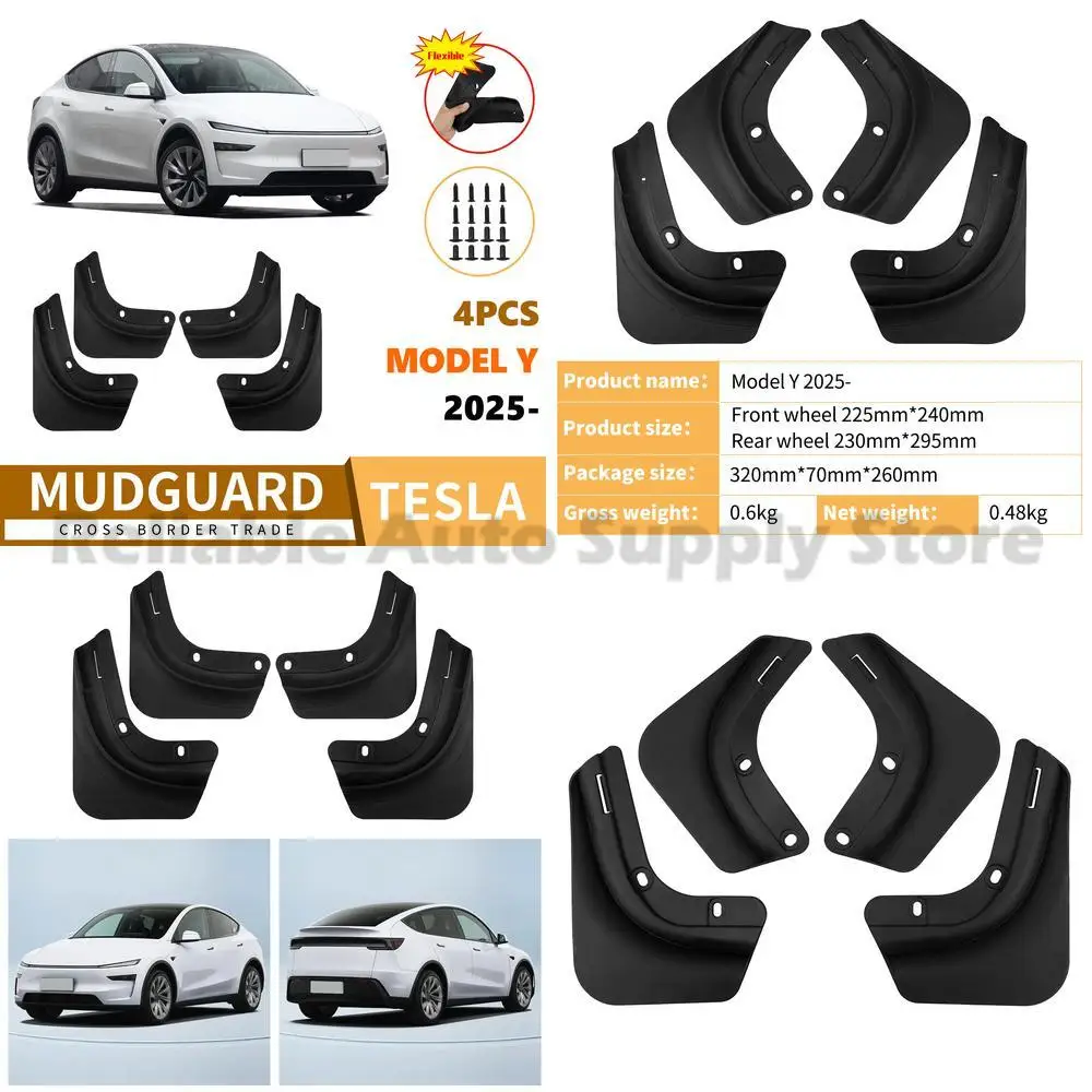 

For Tesla Model Y 2025 Refresh Edition TPE Rubber Mud Flaps Premium Quality Top Selling Waterproof Durable Protection