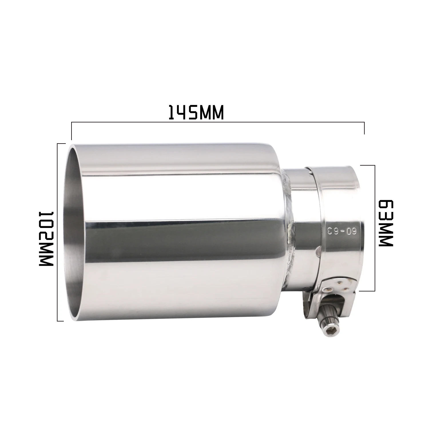 

single layer muffler end tip 63mm Stainless Steel 89mm 102mm Modify Universal Exhaust tail throat with clamp