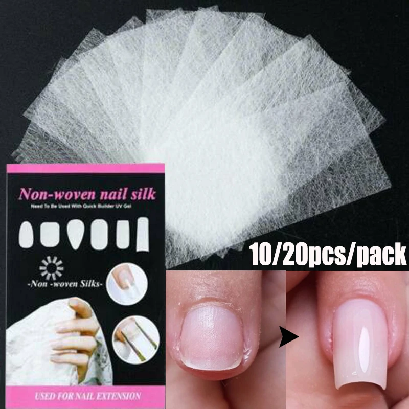 5/10/20pcs/lot Silk Fiberglass for Nail Extension Form Non-Woven Silks Building Nail Gel Fiber French Acrylic DIY Manicure Tools