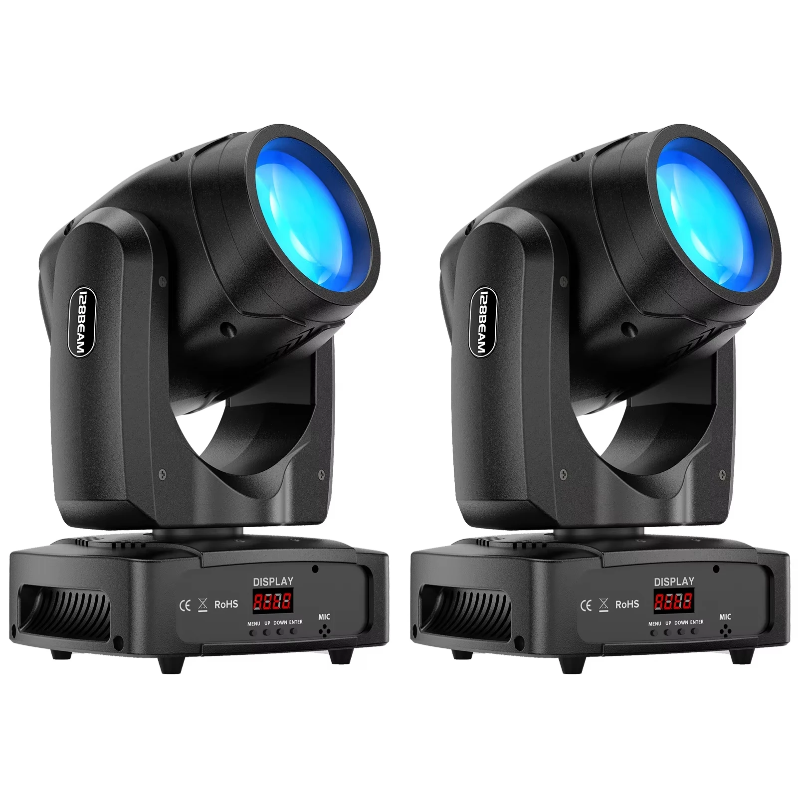 Pack de 2 projecteurs de scène à tête mobile LED RGBW 250W, double canal DMX 11/13, contrôle DMX512 par activation vocale pour mariage, discothèque, soirée, boîte de nuit