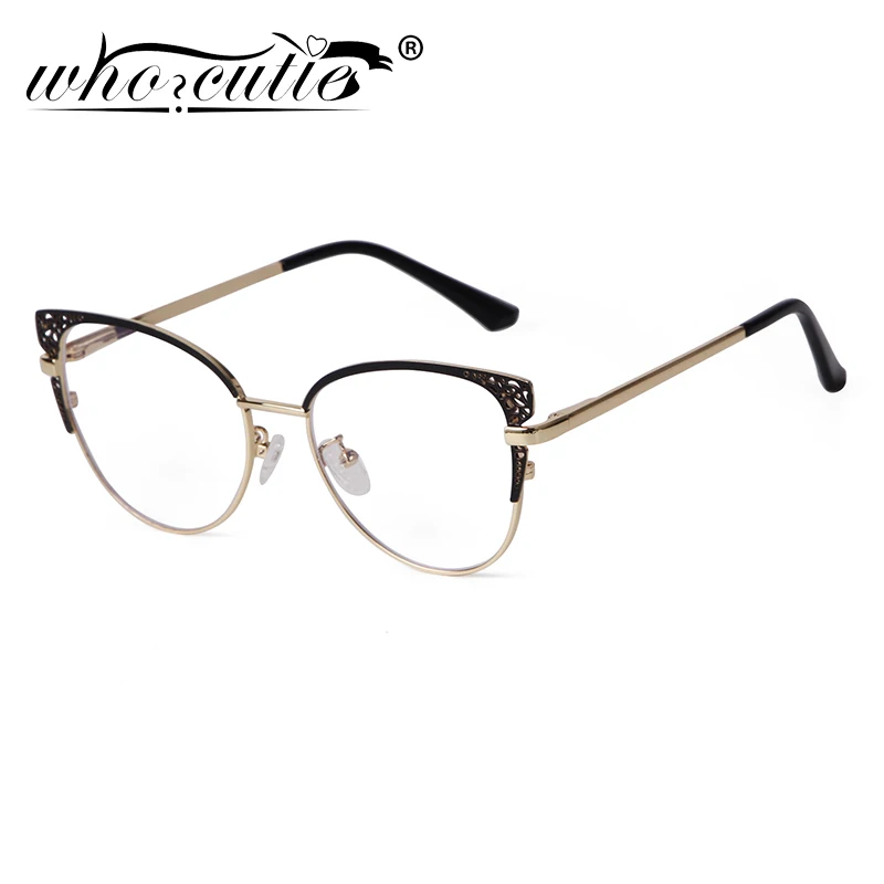 Trend Hollow Out Frame Clear Lens Cat Eye Glasses Women Men 2025 Optical Metal Eyewear Anti Blue Light Blocking Eyeglass Female