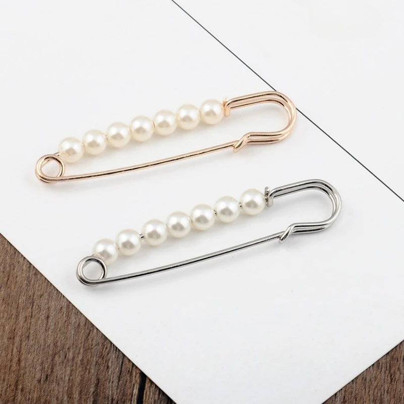 5 Stück/Set 7,5 cm Imitationsperlen-Brosche Sicherheitsnadeln zur Taillenverengung Ornament für DIY-Bastelarbeiten Kleidung Hosen Accessoires – Detail 3