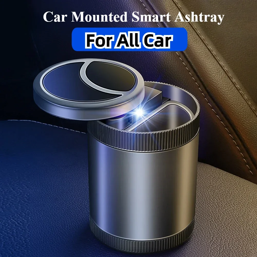 

Car Mounted Smart Ashtray For Audi BMW Benz MG VW Opel With Automatic Sensing Electric Opening Closing Metal Liner LED Lighting