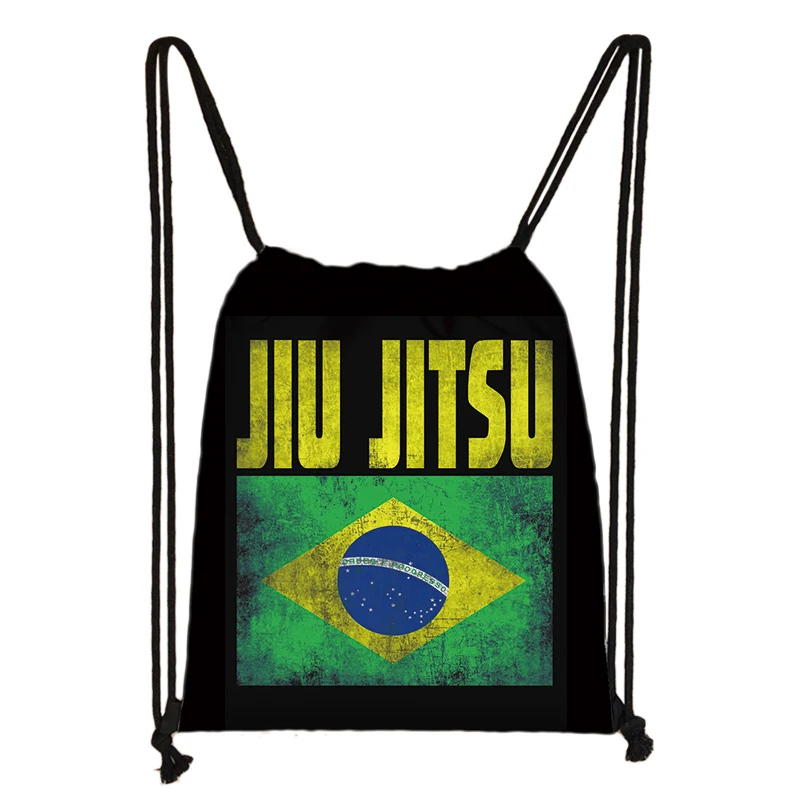 Jiu-jitsu Brazilian Aikido Karate Drawstring Bag Martial Artser Backpacks For Travel Shoes Storage Bag Holder Teenager Bookbags