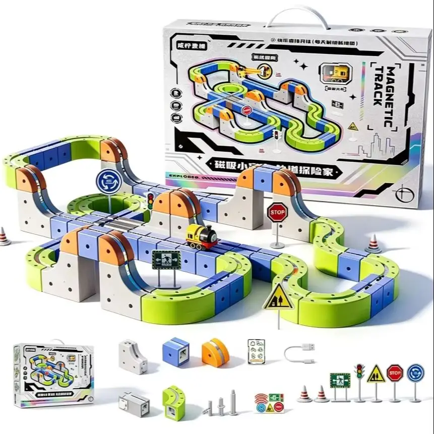 Magnetic Levitation Train Set for Kids, Montessori STEM Building Toy with Anti-Gravity Tracks, Educational Birthday Gift