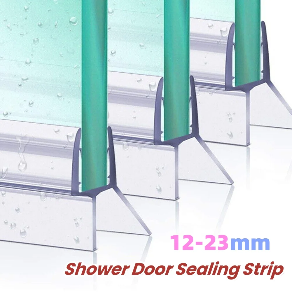 2 قطعة شريط عزل باب الدش شفاف بولي كلوريد الفينيل بدون إطار دش نافذة الباب الزجاج ختم السير الوقائي يناسب 4-6 مللي متر الأختام الزجاجية الفجوات