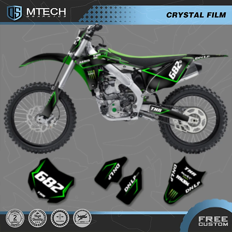 

DSMTECH Custom Team мотоциклетная графика фоновые наклейки наборы наклеек для KAWASAKI KXF250 KX250F 2013 2014 2015 2016 010