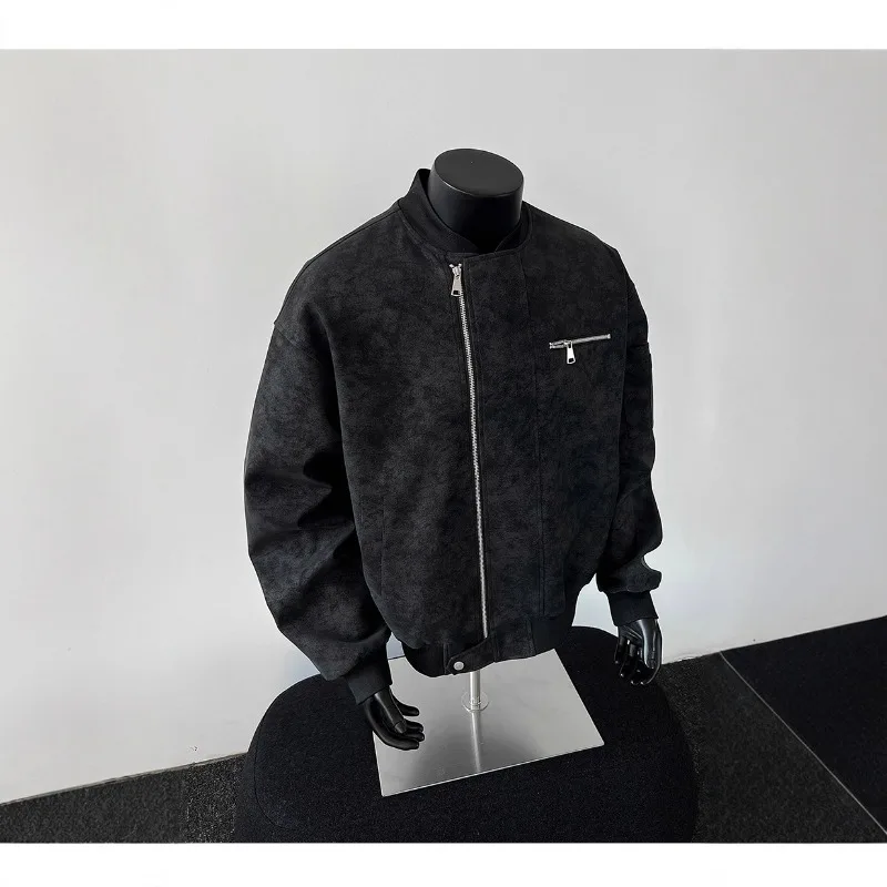 

2025 New American Locomotive Pu Leather Men's Clothing Spring High-end Ruffian Handsome Baseball Coats Short Leather Jackets