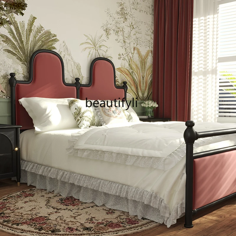 American Light Luxury Vintage Solid Wood French Anna Bed Master Bedroom 1.8 M Double Bed Marriage Bed Bedroom Furniture