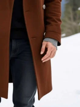 Men's Solid Wool Blend Overcoat 6 Winter Men's Solid Ocercoat: Double-Breasted Jacket In Woolenen Fabric, Thickened Lining For Ultimate Warmth - New Arrival Coats 6