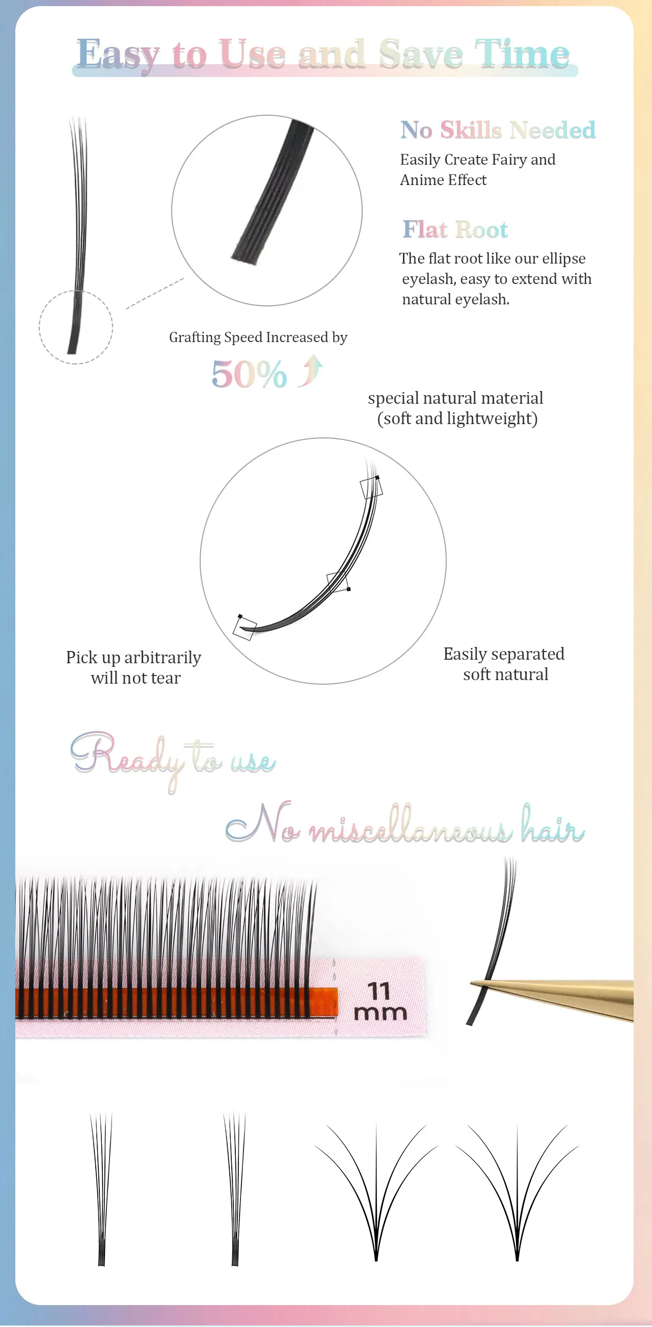 Angel Lashes 5D Flower Wet Lash Extensions Schokoladenbraun Easy Fans Volumen Flora Wimpern Manga Wispy Spike Vorgefertigte Fächerwimpern – Detail 10