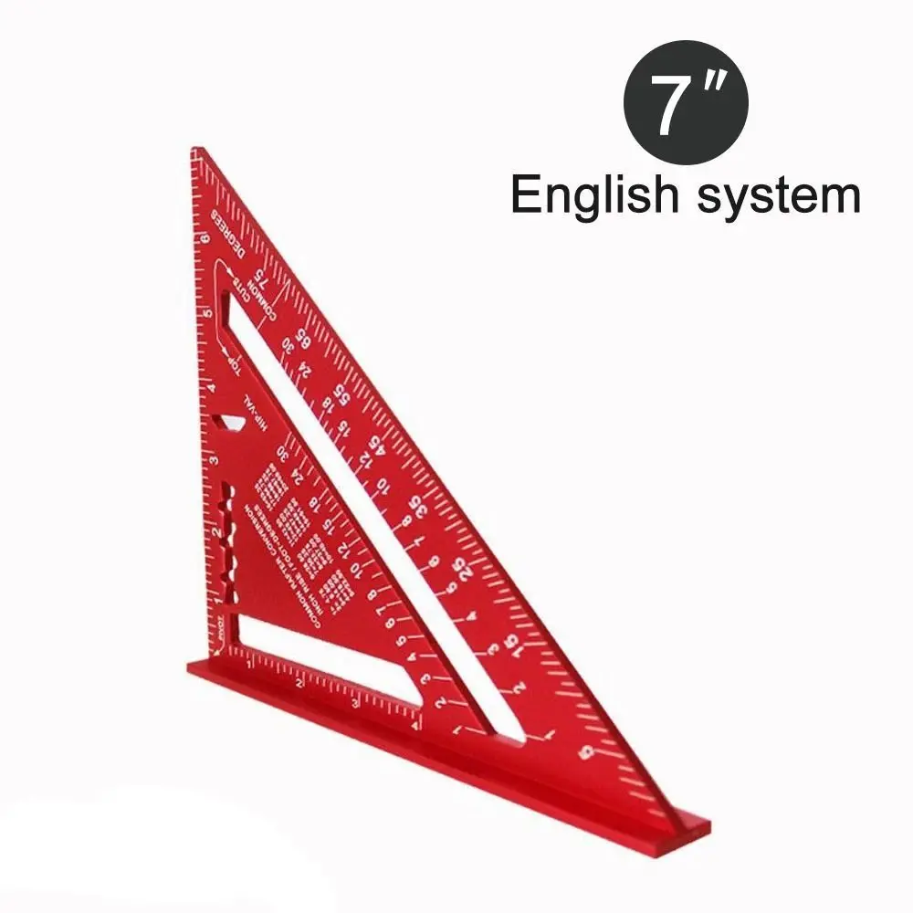 Aluminiumlegering 7 inch driehoek liniaal inch metrische hoekliniaal gradenboog vierkante meting meet- en meetinstrumenten precisie