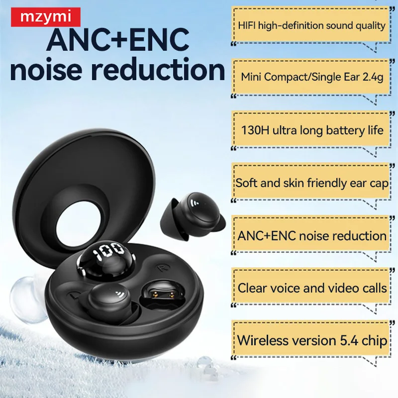 

mzymi MY02 ANC Wireless Earbuds Bluetooth5.4 Hifi Stereo Sports Earphones ENC Noise Cancelling Waterproof OEM Headset For XIAOMI