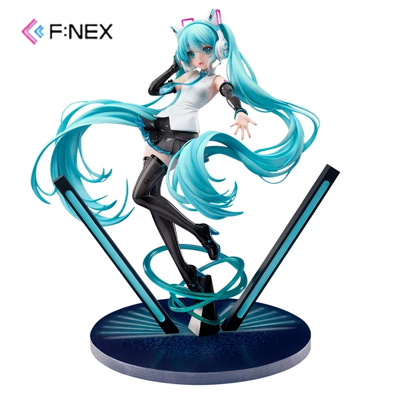 

Фигурка F:nex Hatsune Miku, фигурка кошачьего уха, наушники Ver Miku Vocaloid, экшн-фигурка, аниме, ПВХ Модель, коллекционная кукла, подарок