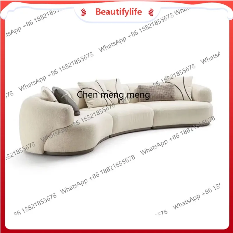 

A38 Living room Italian minimalist light luxury fabric sofa cream style special-shaped, soft decoration, exhibition hall sofa gr