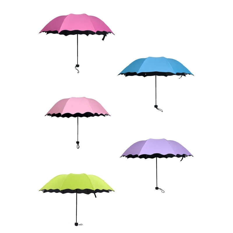 Portable Folding Umbrella Three Fold Hand Operate Windproof Anti-uv Rainproof for Women and Rainy Day Outdoor Dropshipping